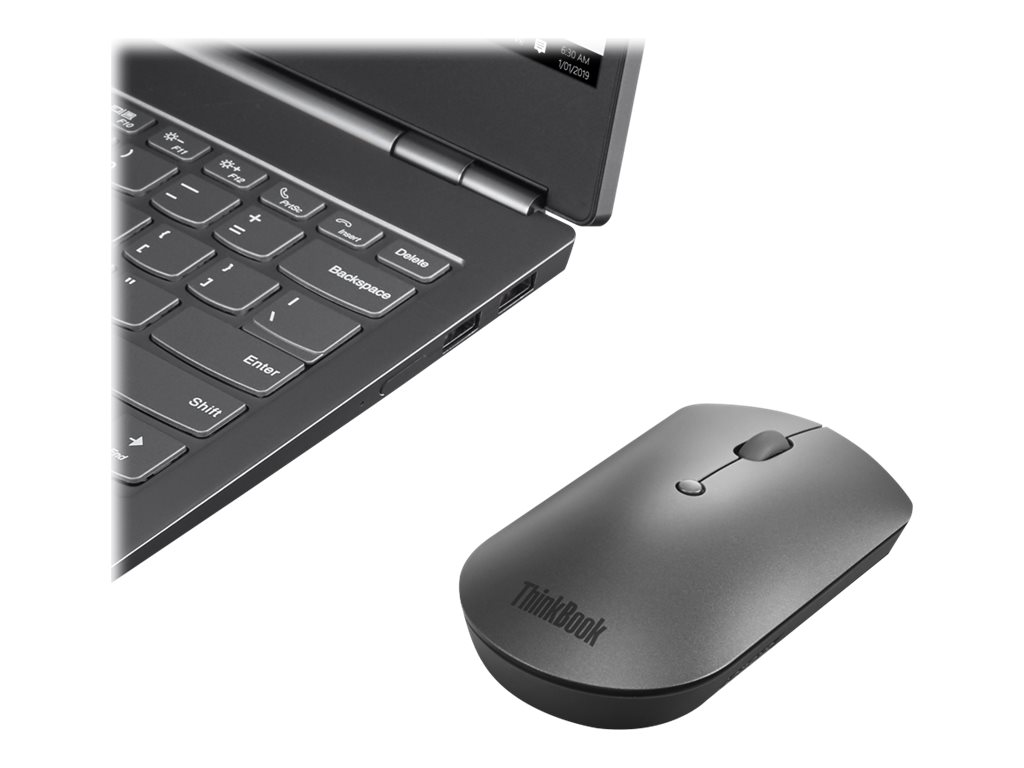 Lenovo ThinkPad Silent - Maus - rechts- und linkshändig - optisch blau - 3 Tasten - kabellos - Bluetooth 5.0 - Iron Gray - retail - für ThinkPad T16 Gen 4 21QN